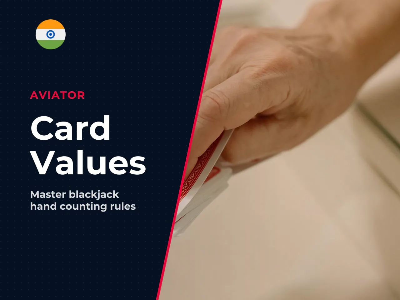 Card values and how hand totals are counted. Cards numbered 2 through 10 carry their face value. Face cards (Jack, Queen, King) count as 10. Aces hold a value of either 1 or 11. Hand totals are catego